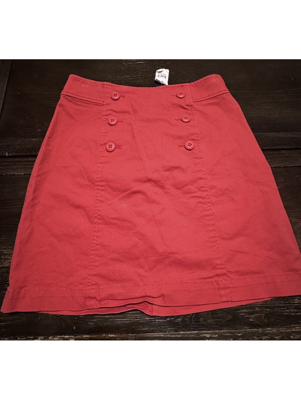 LOFT Womens Skirt Size 0 Coral Utility Mini Side Zip Button Accent NWT
